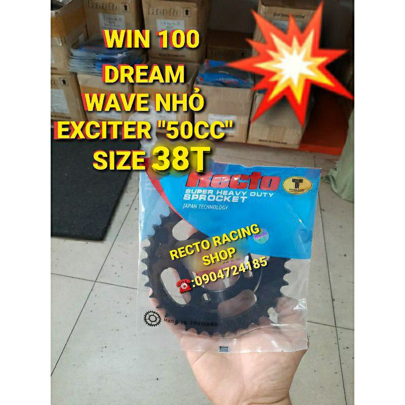 DĨA 38T DREAM/WAVE NHỎ/WIN 100/EXCITER 50CC/SYM EZ110/Elegant/FUTURE ĐỜI ĐẦU HÀNG RECTO CHÍNH HÃNG