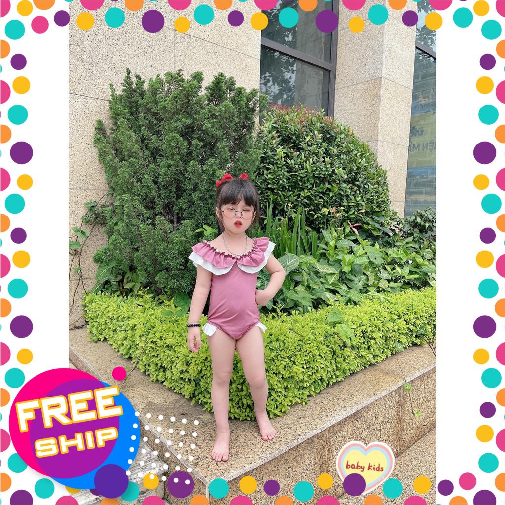 Bikini 1 mảnh hở lưng cho bé gái 8-22kg