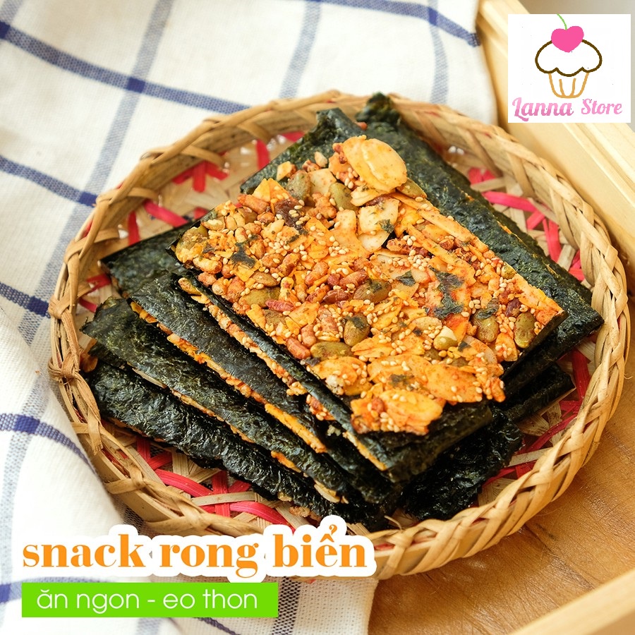 Rong biển kẹp hạt dinh dưỡng/Gạo lứt rong biển mix hạt dinh dưỡng giảm cân, ăn kiêng, ăn vặt healthy