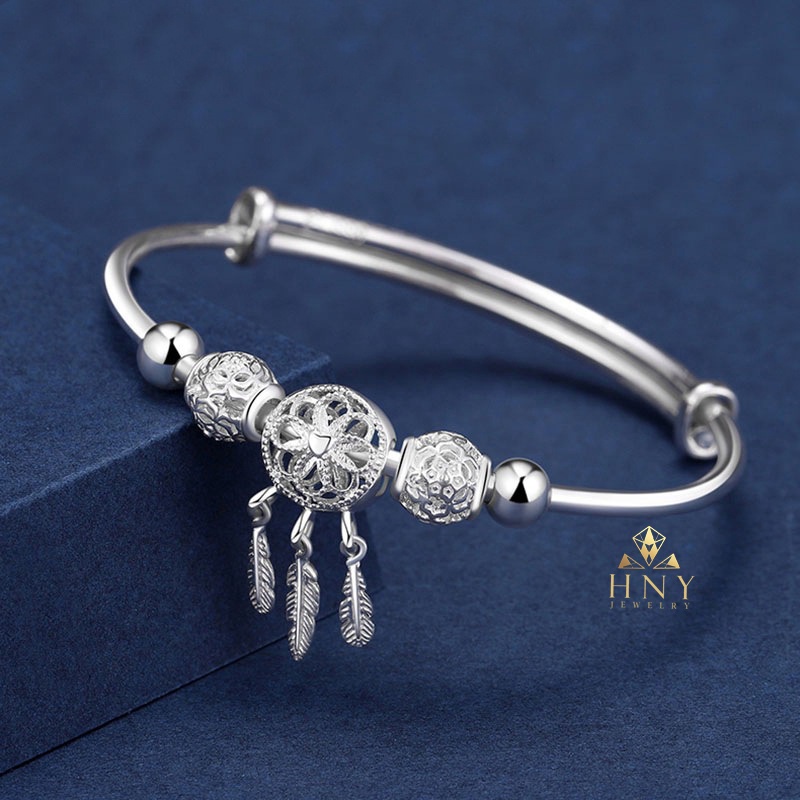 Lắc tay bạc s925, vòng tay nữ charm bạc phong cách thanh lịch Hàn Quốc HNY Jewelery