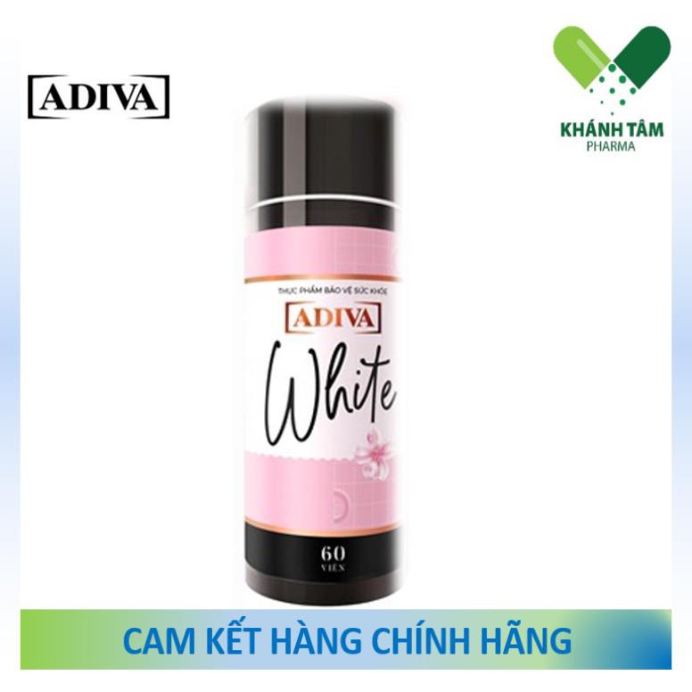 [Date mới nhất] White Adiva dạng viên (Hộp 60v) - Viên uống trắng da, chống nắng, mờ nám, đẹp da [collagen adiva]!