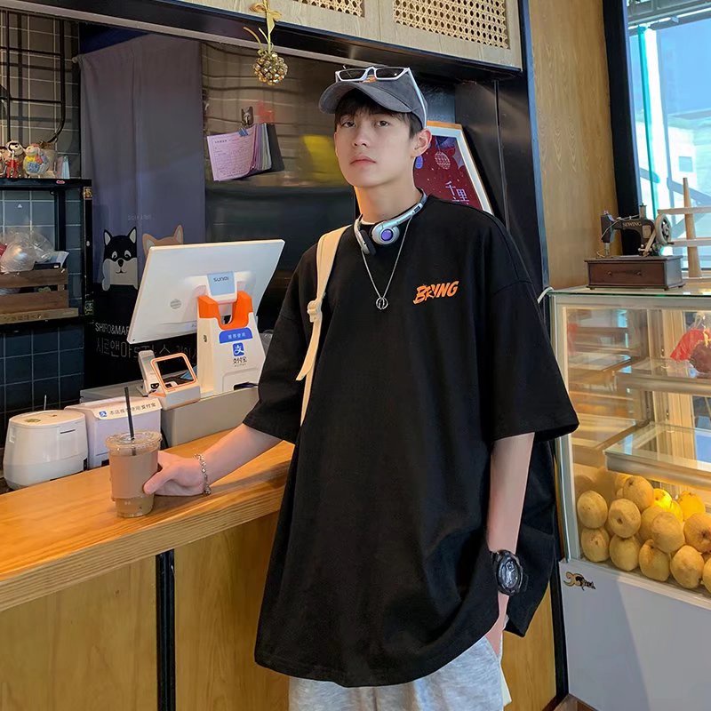 Áo Thun Tay Ngắn Dáng Rộng In Chữ Phong Cách Hip Hop Thời Trang Mùa Hè Cỡ Lớn M-8XL