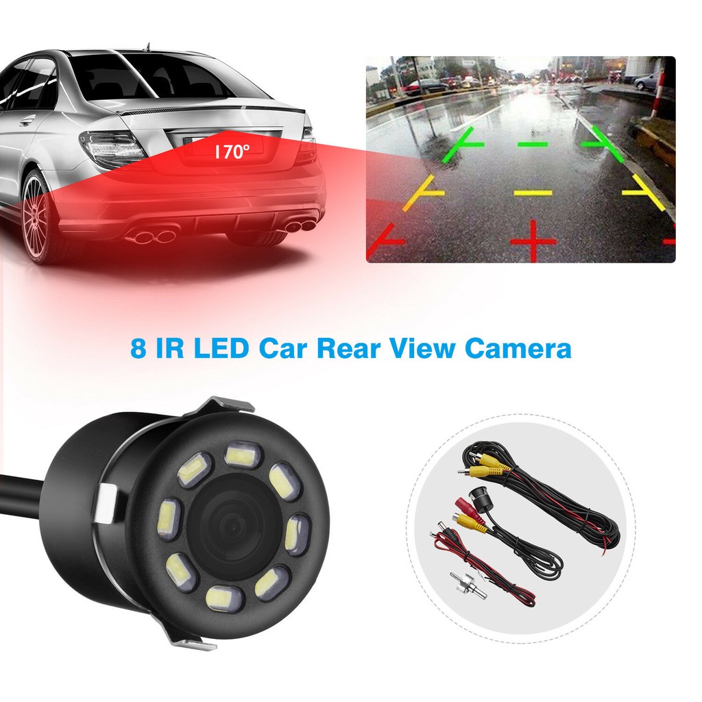 Camera Lùi Dành Cho Ô Tô Chống Nước 8 LED Tròn