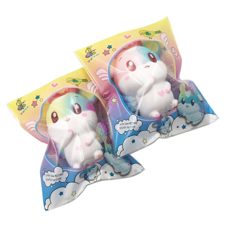 Squishy Lớn JUMBO Hình SÓC BAY TRÁI TIM MÀU TRẮNG Đồ Chơi Xốp Giảm Stress Hình mềm mịn dễ Thương đàn hồi Cho Bé