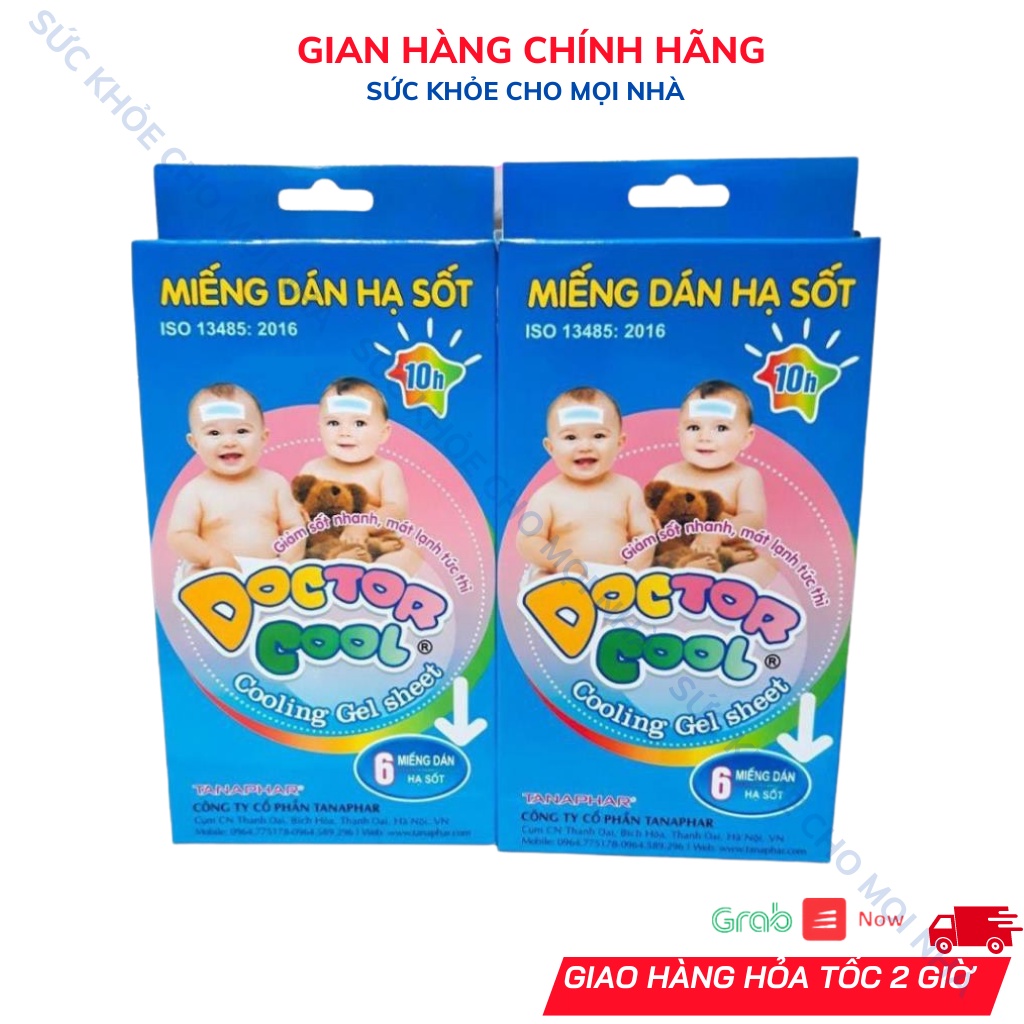 Miếng Dán Hạ Sốt Cho Bé Doctor Cool Tannaphar ( Hộp 6 Miếng )