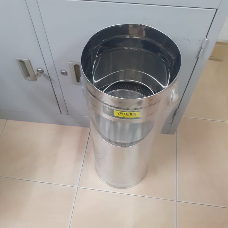 [Chính Hãng] Thùng rác inox có gạt tàn thuốc lá Vietcook Inox 304 [CHÍNH HÃNG]