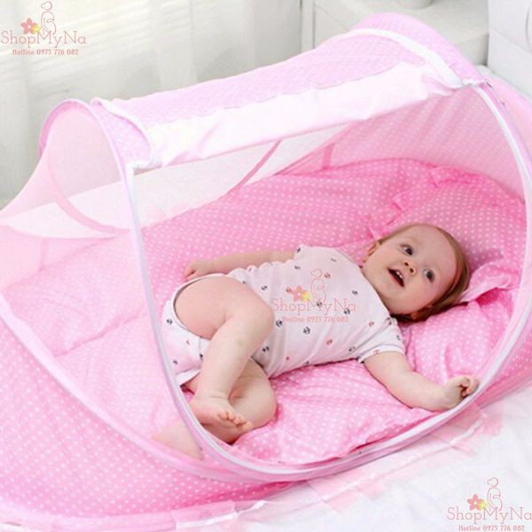 [FREESHIP] Mùng Chụp Chống Muỗi Cho Bé Happy Baby Có Nhạc ( CÓ NỆM)