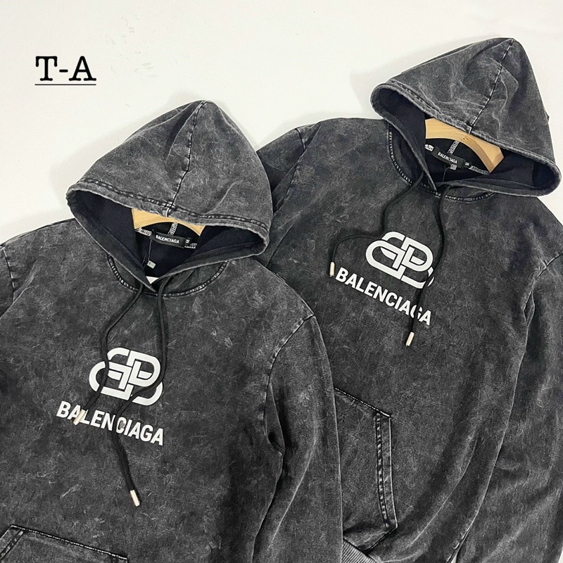 Áo hoodie balen loang nổi chữ phản quang