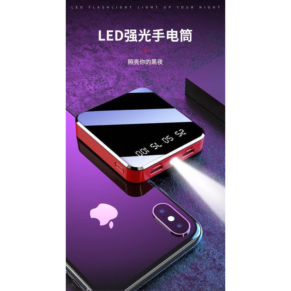 Sạc dự phòng mini 20000 Mah có LED - thời trang, nhỏ gọn