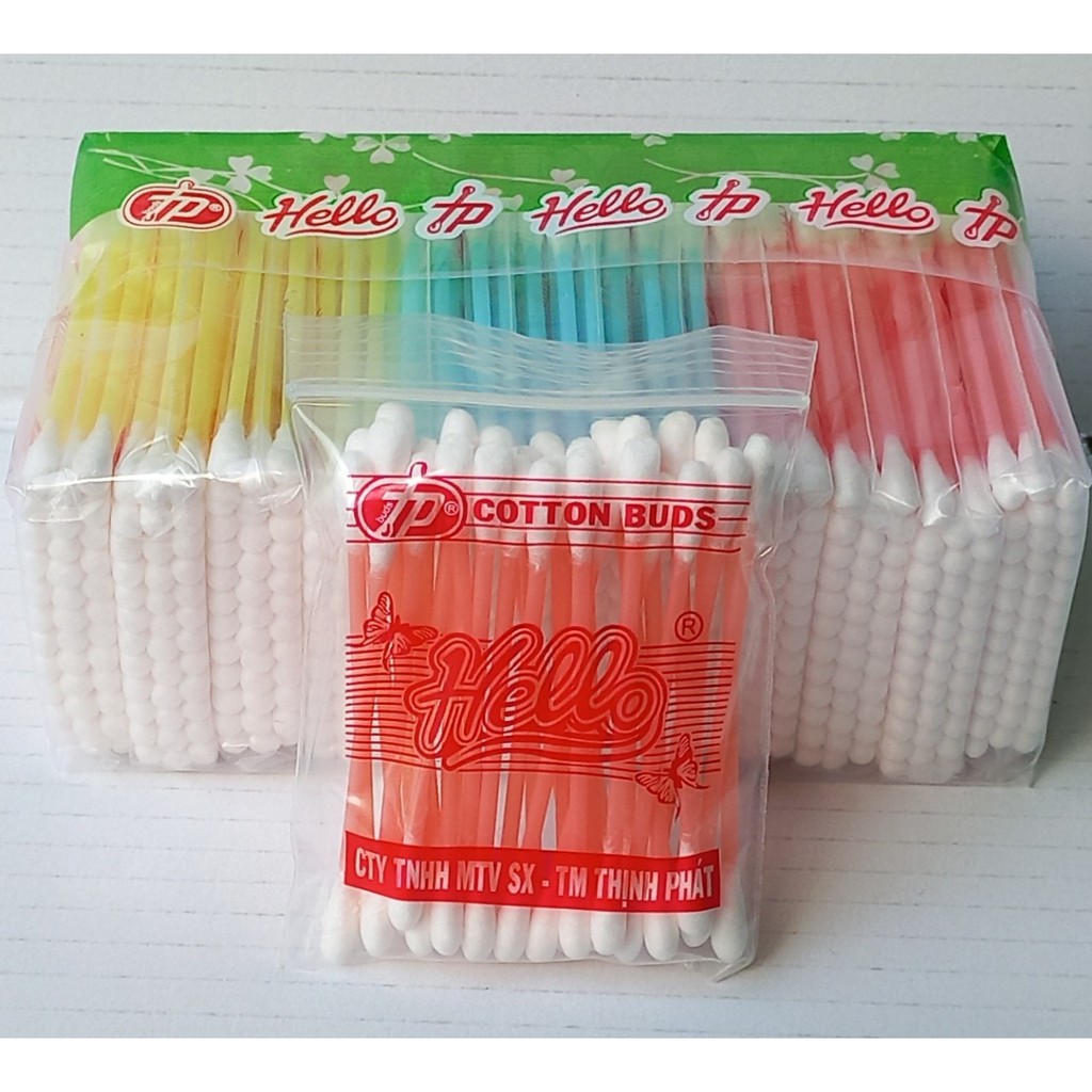 Tăm bông ngoáy tai Bông vệ sinh tai mũi Hello Thịnh Phát Cottonđạt tiêu chuẩn ISO 9001:2008