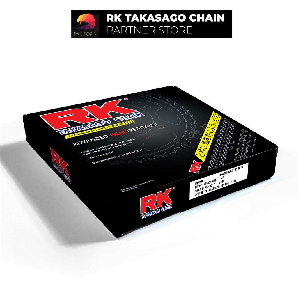 Nhông Sên Dĩa xe máy Yamaha Exciter 135 - Nhông Dĩa thép - Sên có phốt O-ring chuyên tải nặng - Chính hãng RK