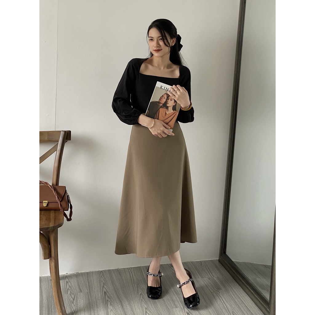 ÁO CROP CỔ VUÔNG TAY DÀI_AV1068