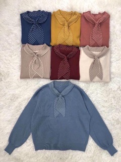 Áo len cổ nơ mẫu hót 2019