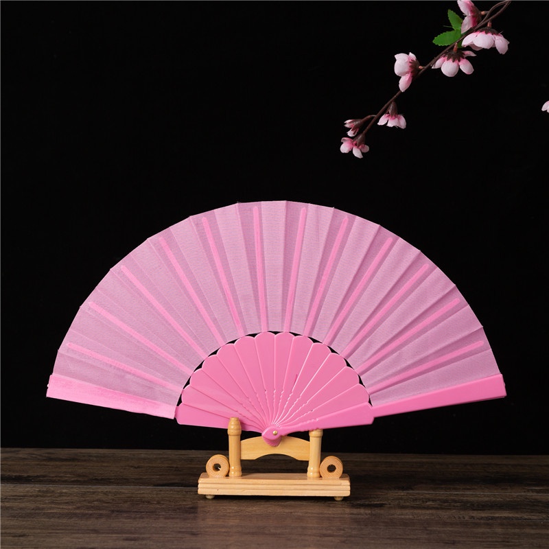 Quạt cổ trang vải trơn nan nhựa