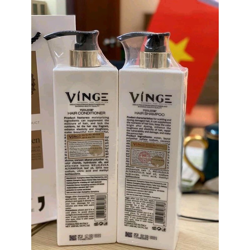 DẦU GỘI XẢ COLLAGEN VINGE PHỤC HỒI VÀ KÍCH THÍCH MỌC TÓC 1000ML X 2