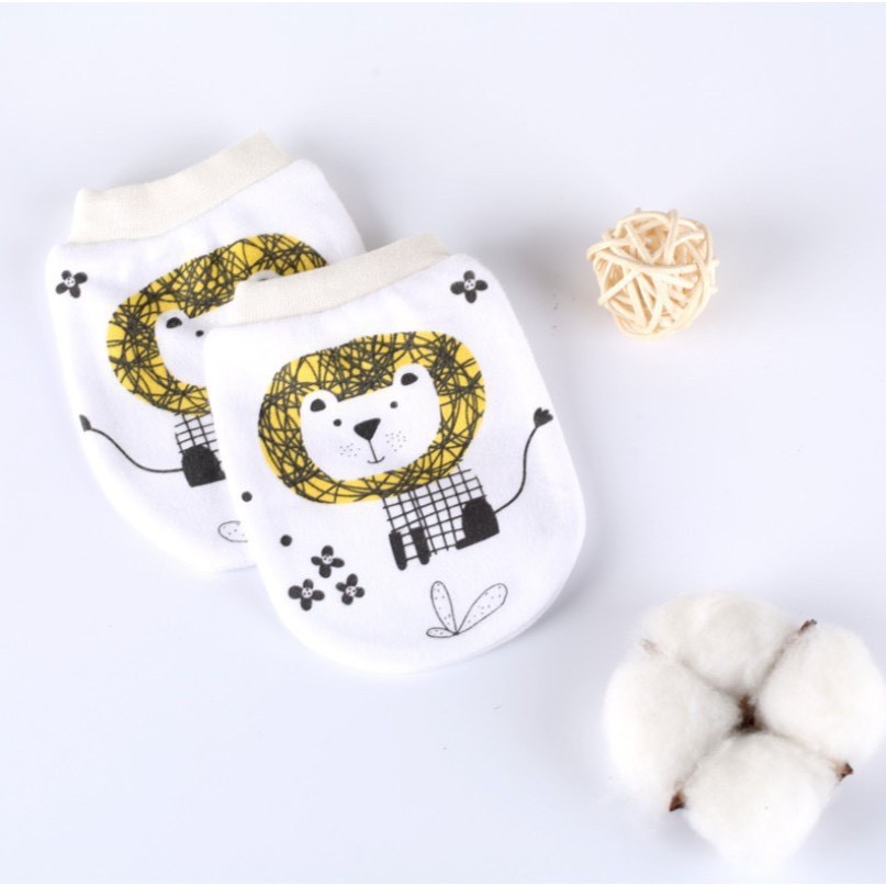 Bao tay cho bé sơ sinh cao cấp dây nơ rút tiện lợi dễ thương, chất liệu cotton dày dặn