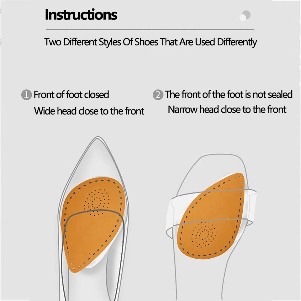 Miếng Lót Giày Cao Gót Bằng Da Bò Dày Dặn Chống Sốc Chống Trượt Giảm Đau Thoải Mái Cho Nữ