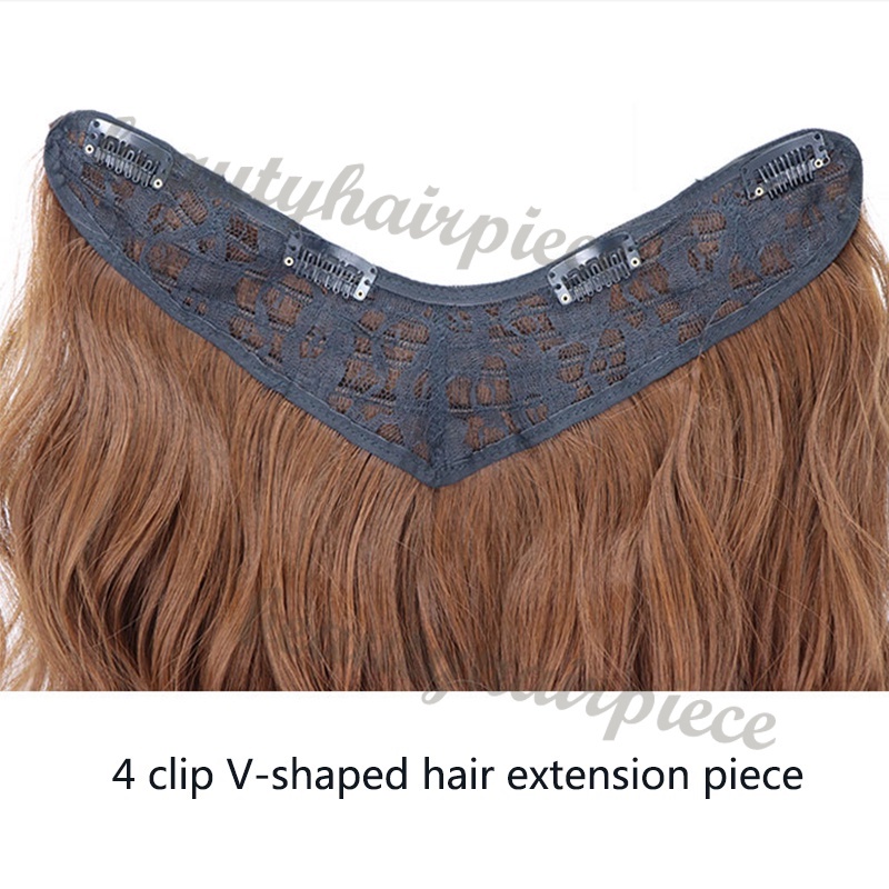 Bộ Tóc Giả Thẳng / Xoăn Chữ V Kèm 4 Kẹp Màu Đen / Nâu Dành Cho Nữ