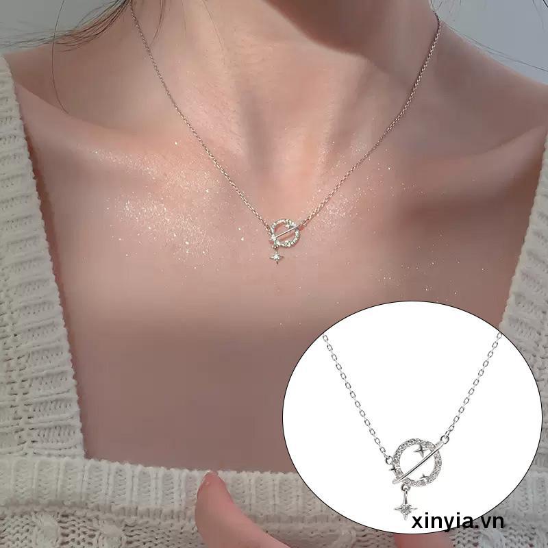 Vòng cổ Mặt Hình Hành Tinh Mặt Trăng Ngôi Sao Pha Lê Thời Trang Cho Nữ