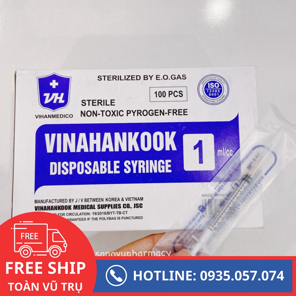 (Lẻ 1 cái) Bơm tiêm sử dụng 1 lần 1ml - 3ml - 5ml - 10ml - 20ml P119