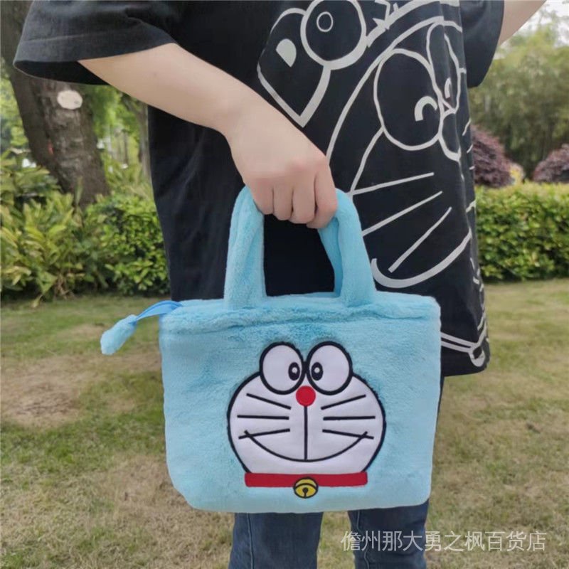 Túi Xách Vải Bông Hình Doraemon Đáng Yêu Nhỏ Gọn Dễ Phối Đồ Cho Nữ A7QN