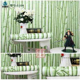Giấy dán tường trúc xanh sẵn keo khổ 10m*45cm