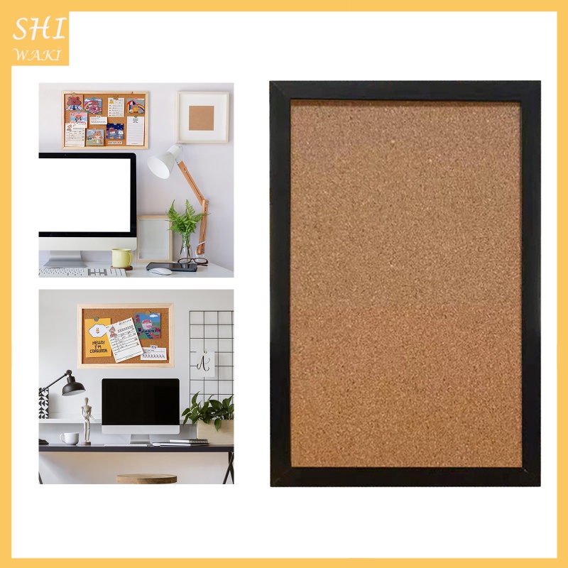 [In Stock]Cork Pin Board Bulletin Rectangle Decorative Tiles for Home Office Message Wood