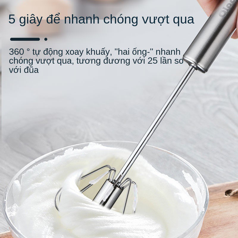 Máy đánh trứng thủ công bán tự động Oraldo bằng thép không gỉ Dụng cụ làm bánh