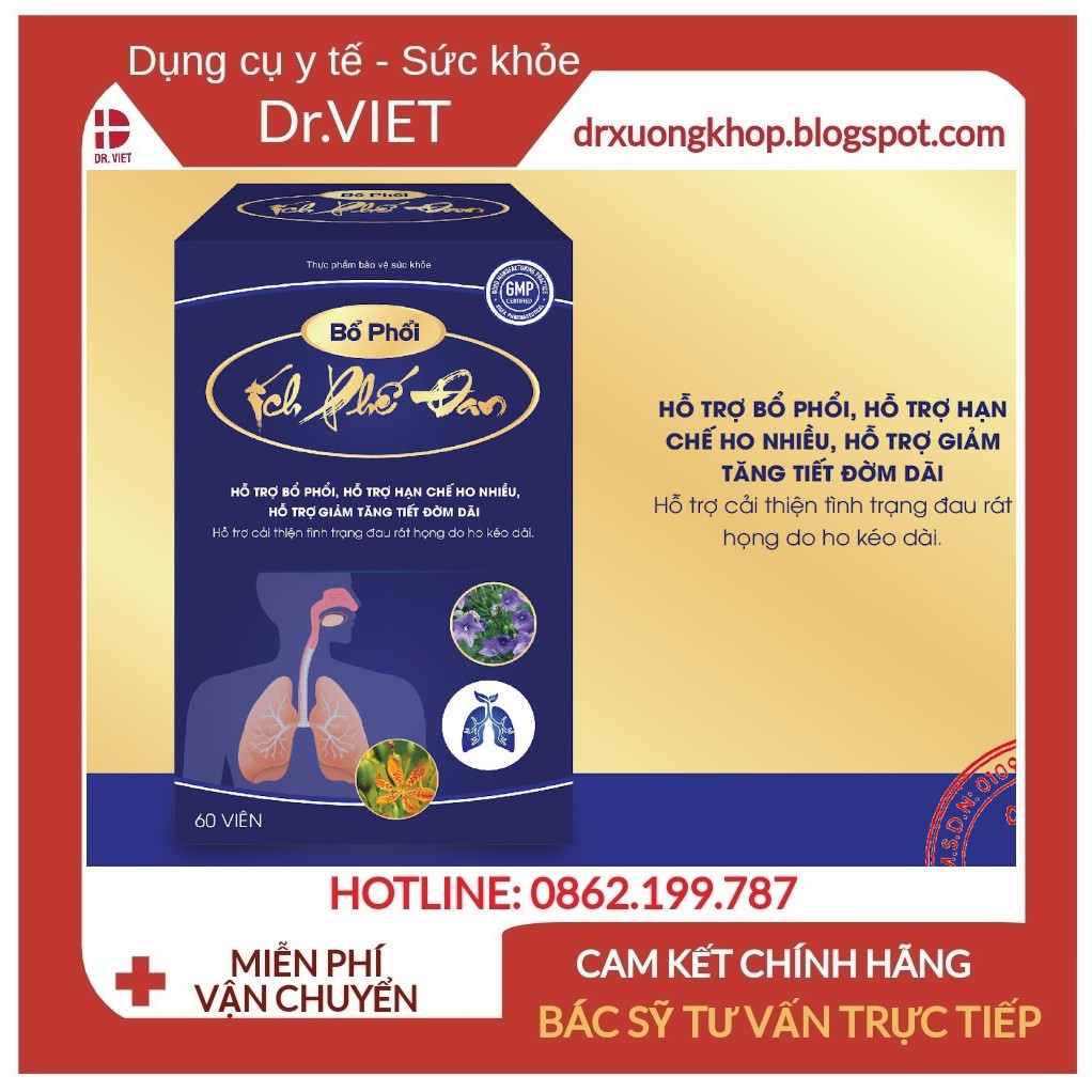 Bổ phổi ích phế đan -Hỗ trợ bổ phổi, viêm họng hạt, ho khan, ho đờm, viêm họng, viêm phế quản, đau rát họng, viêm amidan