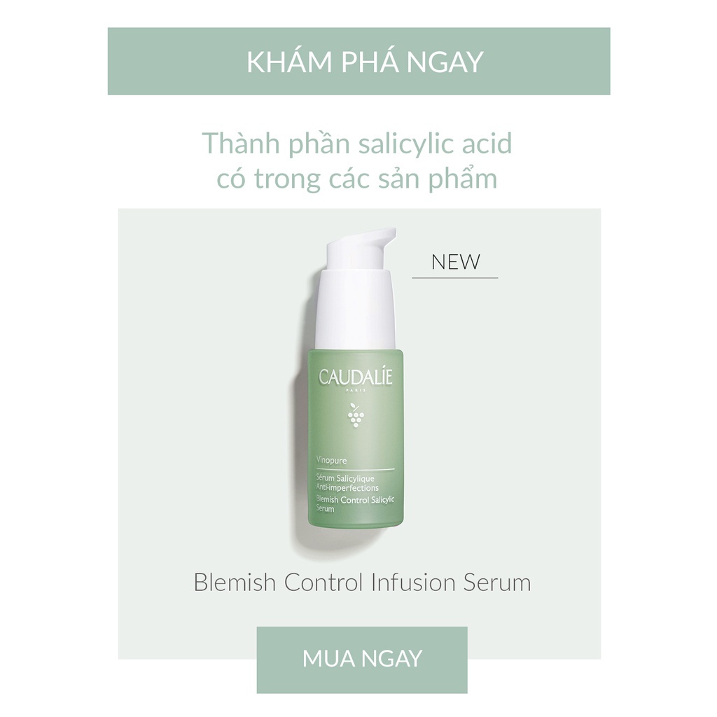 Serum cải thiện da mụn, cấp nước và chống lão hoá Caudalie Vinopure 30ml - Thương hiệu mỹ phẩm cao cấp từ Pháp