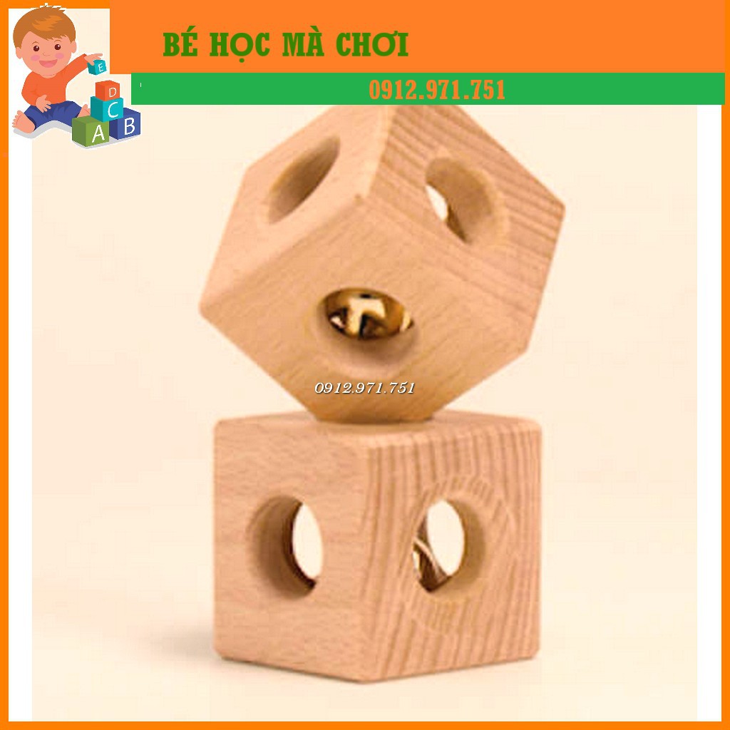 XÚC XẮC GỖ cao cấp cho trẻ sơ sinh - Xúc xắc MONTESSORI