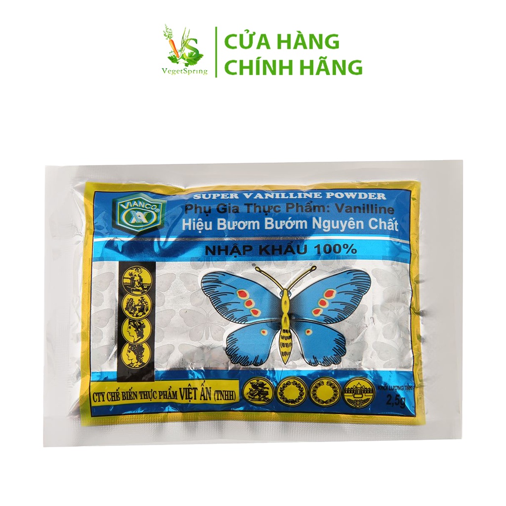[GÓI 10 ỐNG] Bột Vani Bướm Việt Ấn (Vianco) 2.5g