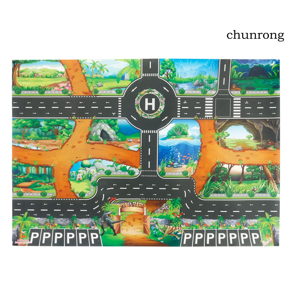 Thảm Lót Sàn Họa Tiết Đường Giao Thông Kích Thước 83x57cm Tiện Dụng