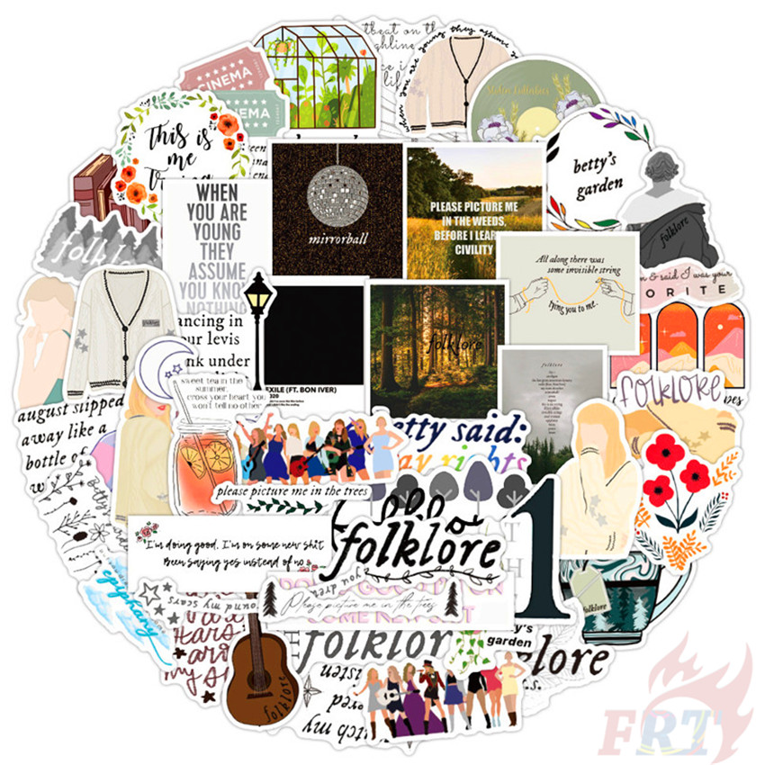 ❉ Taylor Swift：Folklore Series B The Folklore Album - This is Me Trying Stickers ❉ 50Pcs/Set Waterproof DIY Fashion Decals Doodle Stickers