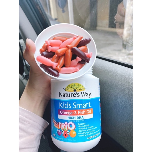 Viên Uống Dầu Cá Nature's Way Omega-3 Fish Oil Trio Bổ Sung DHA Cho Bé Giúp Trẻ Phát Triển Toàn Diện Hộp 180 Viên