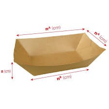 500 Khay giấy S03 (xuồng) đựng khoai tây chiên, nui, cá viên, gà, susi,  tokbokki,thức ăn nhanh,(Đáy 6x10 cao 4cm)
