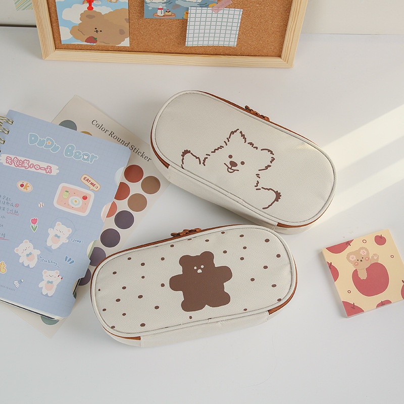 Túi Đựng Bút Chì Cỡ Lớn In Hoạt Hình Dễ Thương