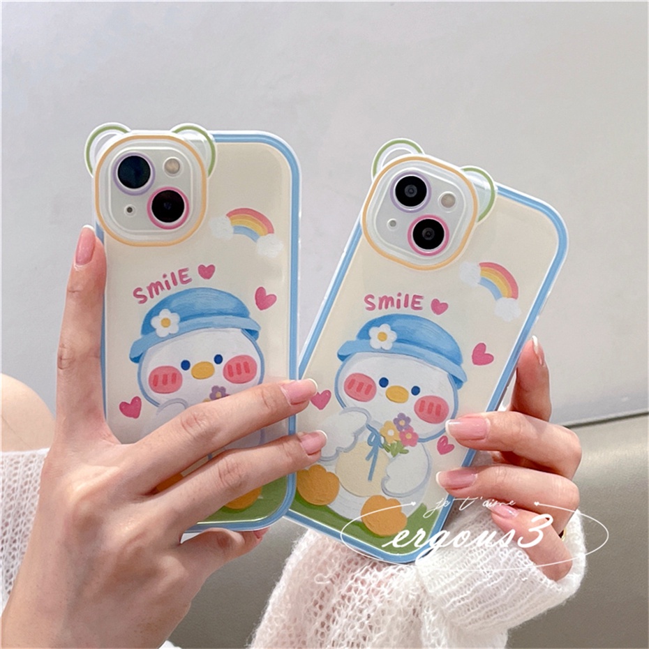 Ốp Điện Thoại Mềm Họa Tiết Chú Vịt / Gấu Dễ Thương Cho iPhone 14 13 12 11 Pro Max SE2020 X XR Xs Max 7 8 6 6s Plus