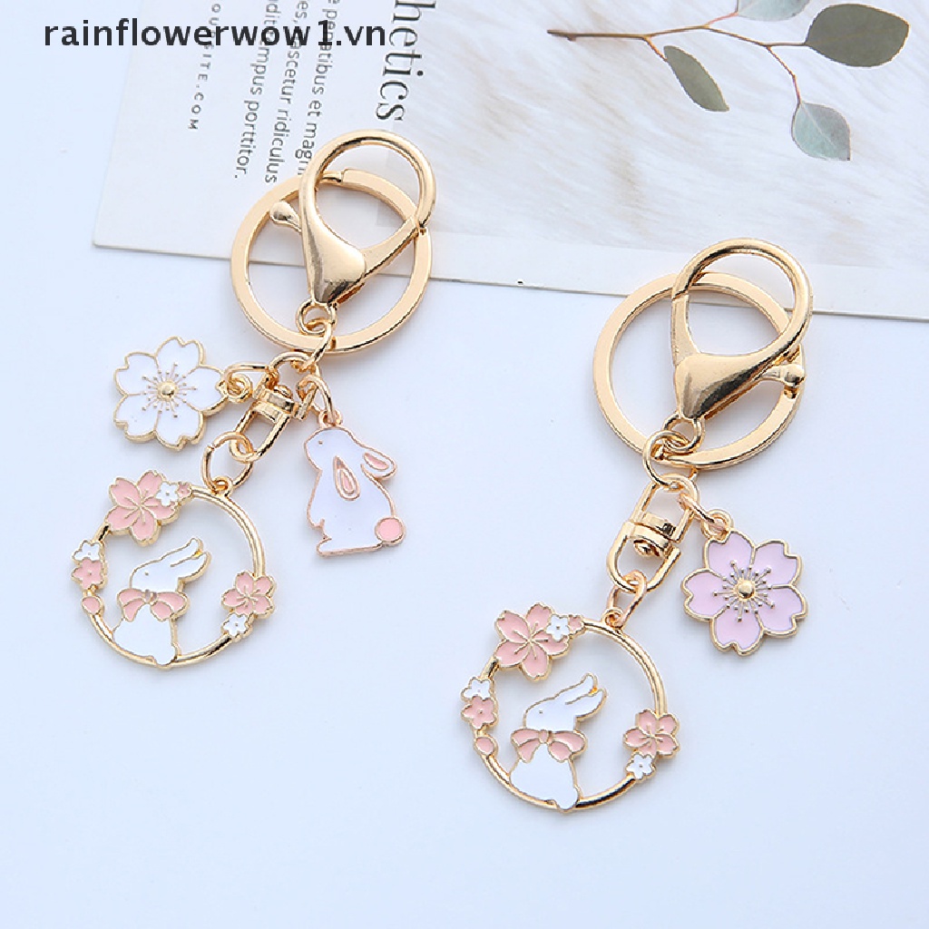Móc Khóa Thỏ Hoạt Hình Sakura Đáng Yêu