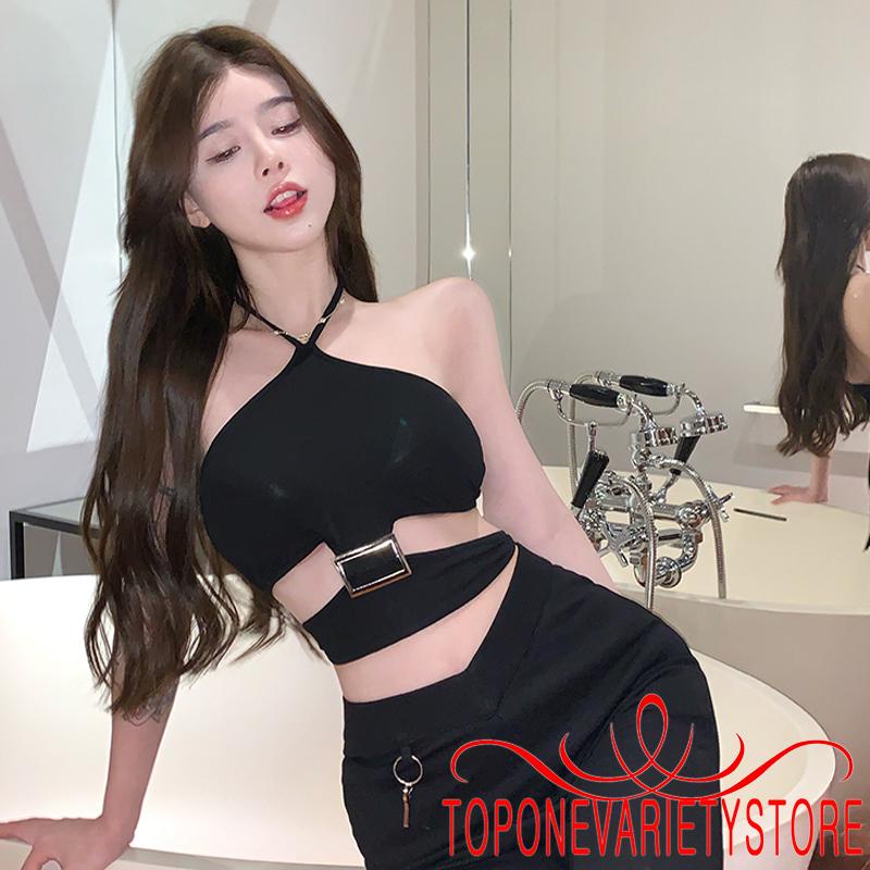 Áo Croptop Sát Nách Cổ Yếm Lưng Thun Thời Trang Mùa Hè Cho Nữ