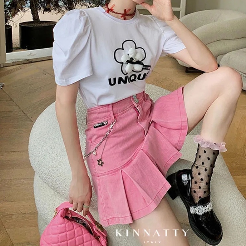 Chân Váy Denim Lưng Cao Thời Trang Dành Cho Nữ