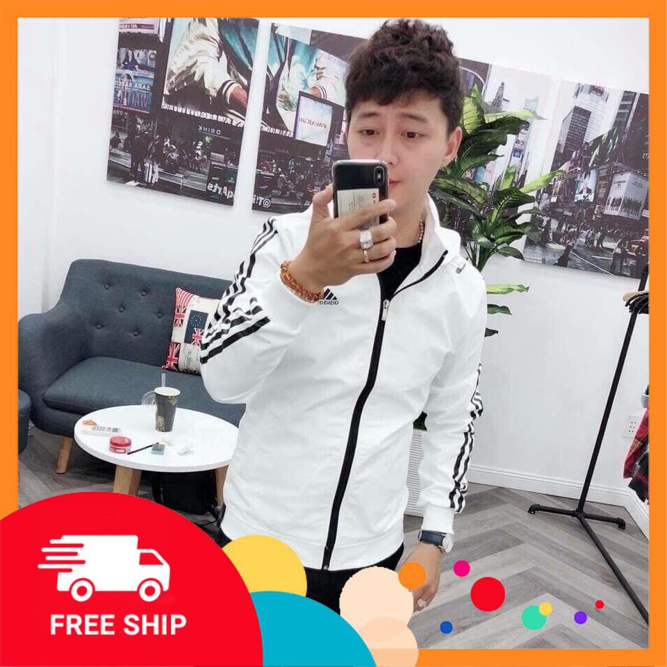 Áo Khoác Nam Áo Khoác Dù Sọc Đen Cao Cấp Form Chuẩn 3 Size (Trắng Sọc Đen) #1
