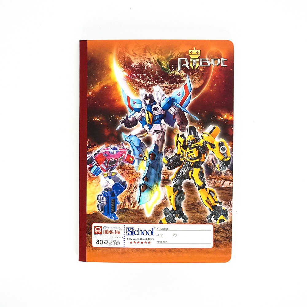 Vở 4 Ôly Hồng Hà 80 Trang 0577 School Robot- Mua 5 Tặng 2