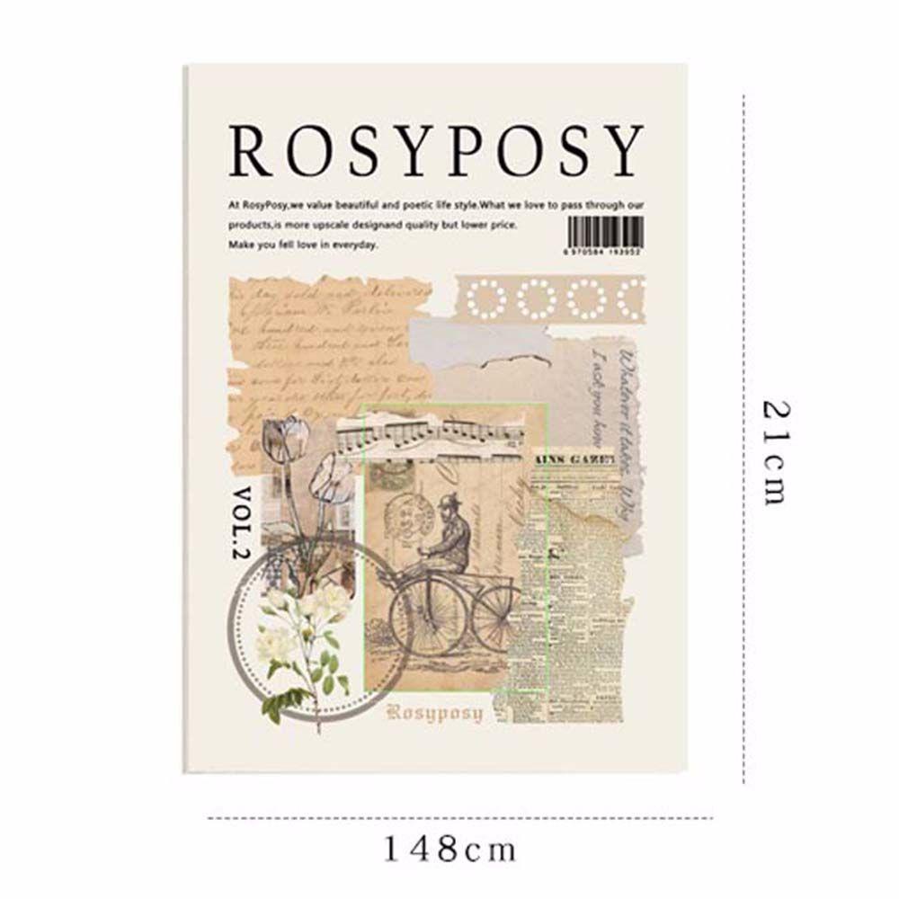 Bộ Sticker Dán Trang Trí Sổ Tay Nhật Ký Hình Gấu Rosy Posy Hoạt Hình Cổ Điển
