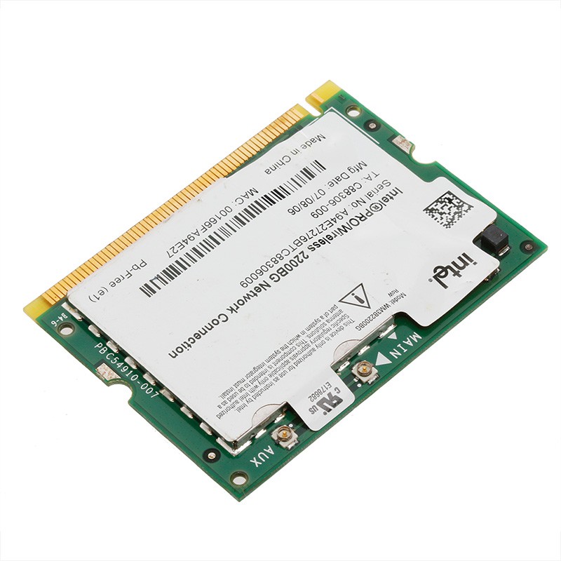 INTEL Card Mạng Wifi Không Dây Mini 2200bg 802.11b / G Cho Toshiba Dell