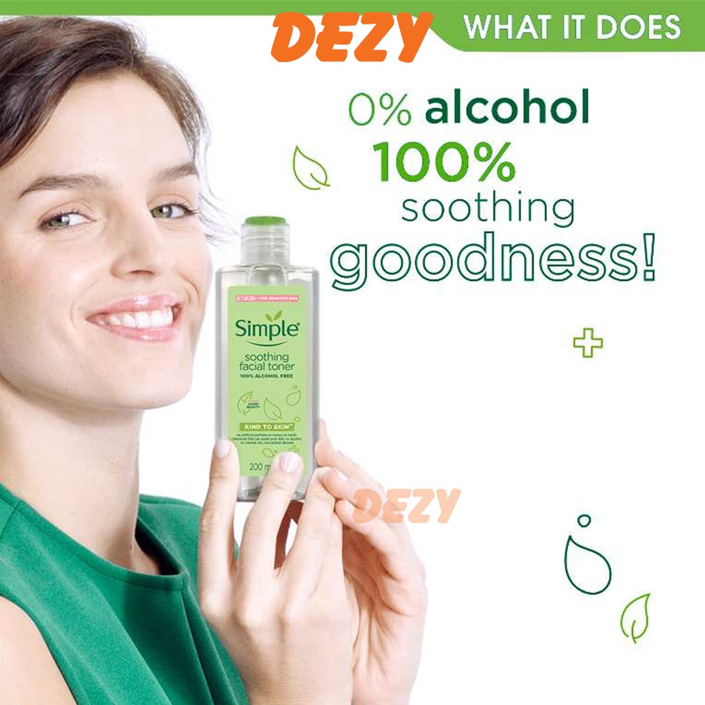 Toner Simple CHÍNH HÃNG Kháng Khuẩn Cho Da Mụn Dầu Dưỡng Ẩm Da Nhạy Cảm - Nước Hoa Hồng Toners Chăm Sóc Da Sắc Đẹp Dezy | BigBuy360 - bigbuy360.vn