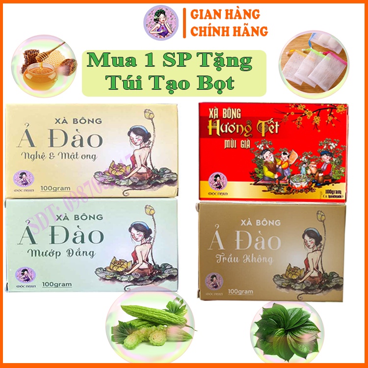 Mộc Nhan Natural, Xà Bông Mướp Đắng, Xà Bông Nghệ -  Mật Ong Handmade, Trầu Không, Mùi Già, Sạch Mụn, Mờ Thâm, Sáng Da