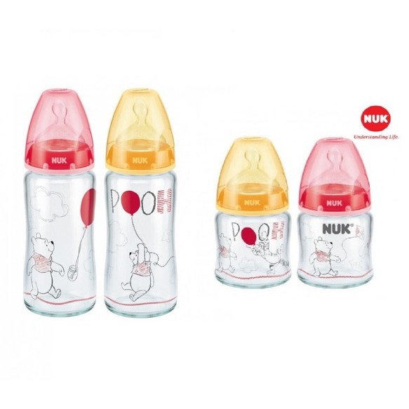 Bình sữa NUK thủy tinh Disney 120 - 240ml ty Silicone S1-M