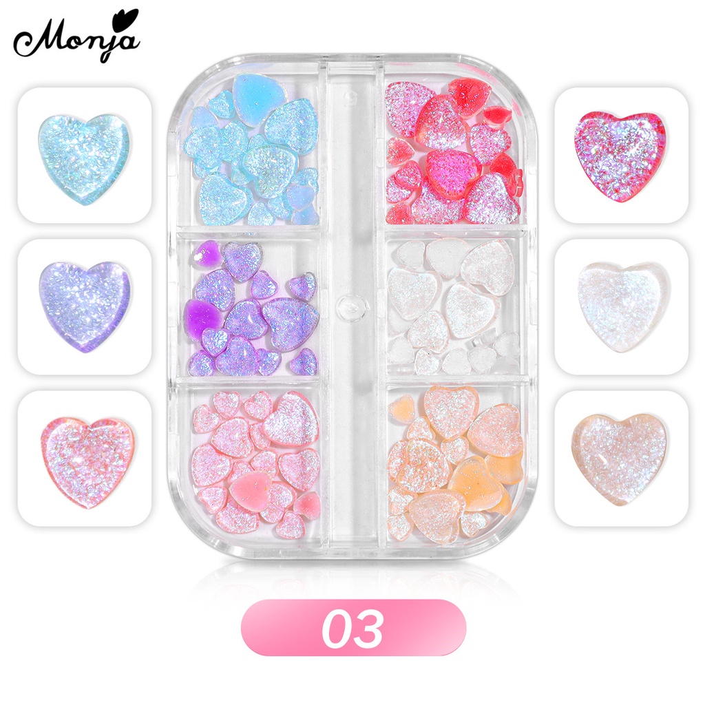 Đá Trang Trí Móng Tay Nghệ Thuật 3D Thay Đổi Màu Sắc Độc Đáo Monja