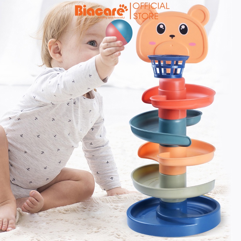 Đồ chơi vòng xoay bóng sắc màu kích thích giác quan cho bé Biacare